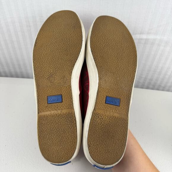 Keds x Taylor Swift 032 Red Lace Slip-On Sneaker Shoes Women's Size 9.5 EUR 40.5 - Picture 10 of 11